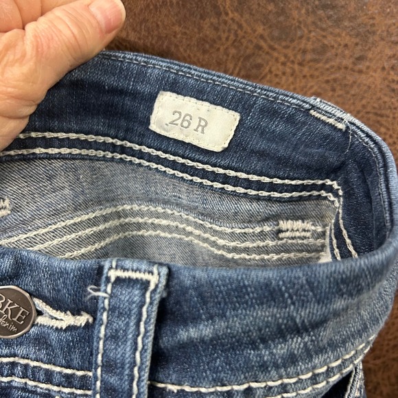 BKE Addison 26R Blue Heavy Thread Rodeo Western Women's 26" x 31 1/2" Jean - Picture 9 of 10